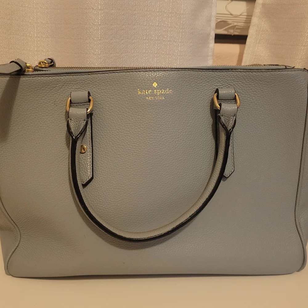 Kate Spade Light Gray Satchel with Gold Details - Picture 1 of 4